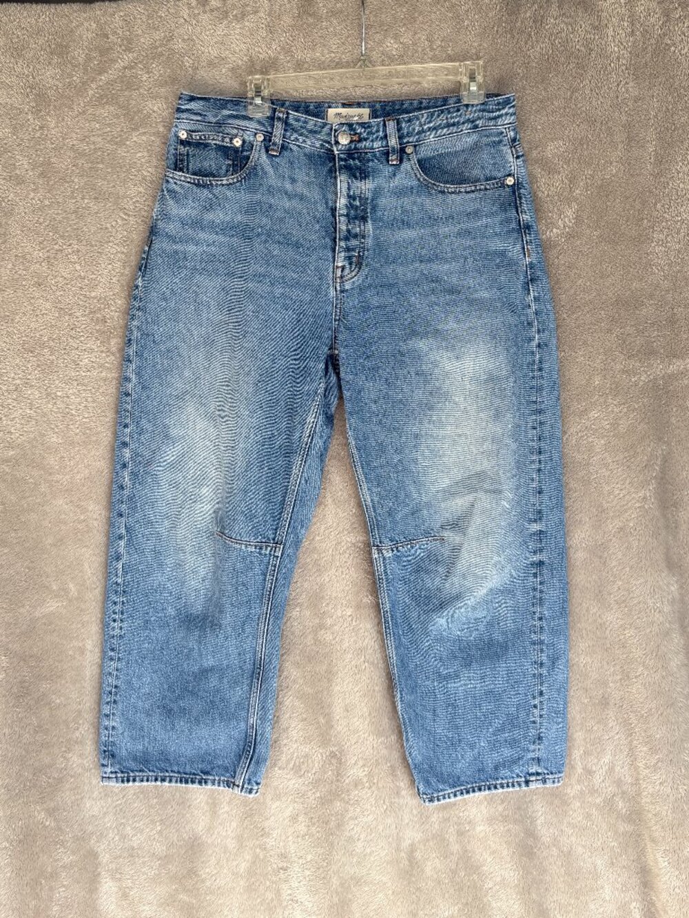 Madewell The Barrel-Leg Jean Machine Wash Women's 29 Blue Denim NV043